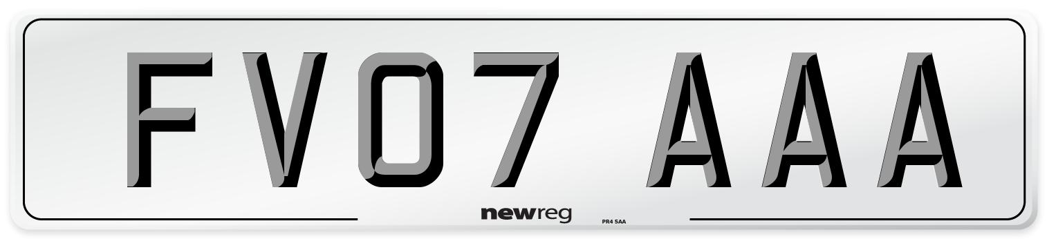 FV07 AAA Number Plate from New Reg